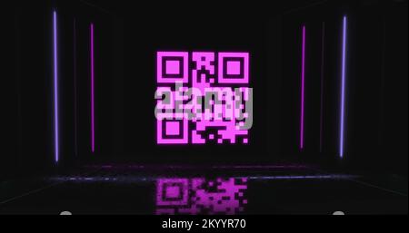 Illustration du code QR blanc clignotant Banque D'Images