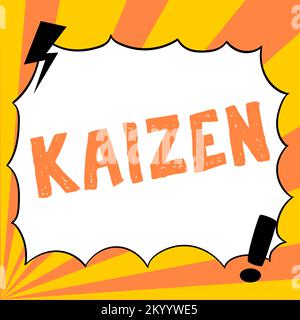 Inspiration montrant le signe Kaizen. Approche commerciale une philosophie d'entreprise japonaise d'amélioration des pratiques de travail Banque D'Images