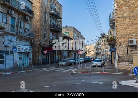 Israël, Haïfa 05, 2022 : rues de la ville de Haïfa en Israël Banque D'Images