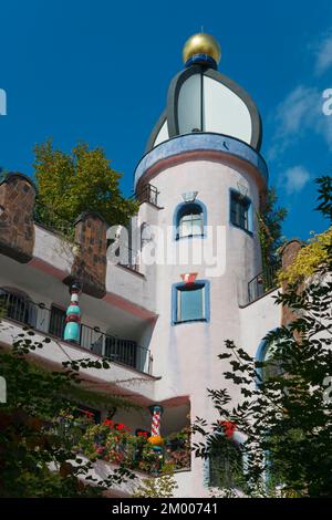 Citadelle verte, Maison Hundertwasser, architecte Friedensreich Hundertwasser, Magdebourg, Saxe-Anhalt, Allemagne, Europe Banque D'Images