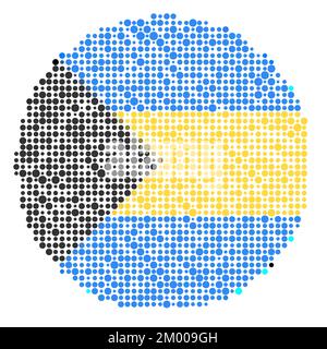 Illustration de motif génératif Pixelated avec silhouette de carte des Bahamas Illustration de Vecteur