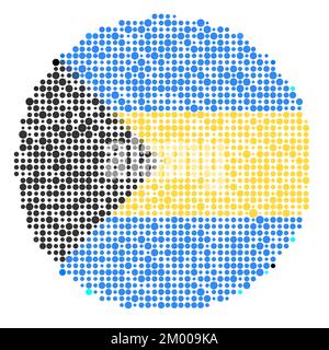 Illustration de motif génératif Pixelated avec silhouette de carte des Bahamas Illustration de Vecteur