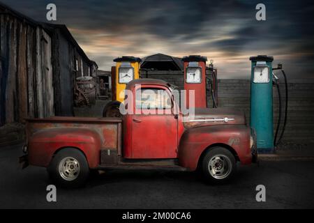 Pick-up Red Ford Banque D'Images