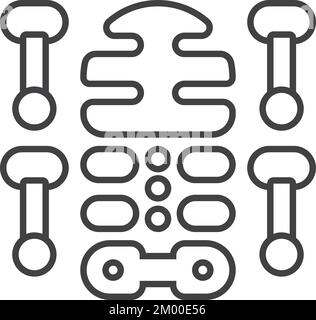 Illustration des rayons X et des os dans un style minimal isolé sur l'arrière-plan Illustration de Vecteur