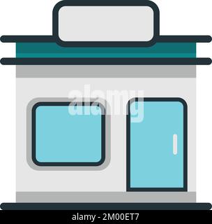 Illustration du bâtiment de la clinique dans un style minimal isolé sur l'arrière-plan Illustration de Vecteur