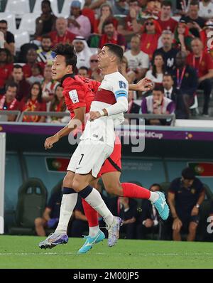 Doha, Qatar. 02nd décembre 2022. 3rd décembre 2022, Doha, Qatar. Coupe du monde de Footbal 2022: Match #46 Corée République contre Portugal 2:1 un but par R. Horta Corée 2nd buts Y. Kim - No 19 & H. Hwang 90+1» est entré au tour de 16. Christiano Ronaldo Credit: Sescadri SUKUMAR/Alay Live News Banque D'Images