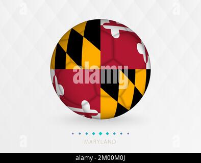 Ballon de football avec motif drapeau du Maryland, ballon de football avec drapeau de l'équipe nationale du Maryland. Icône Vector sport. Illustration de Vecteur