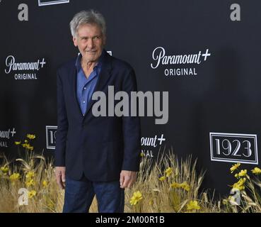 Los Angeles, États-Unis. 02nd décembre 2022. Harrison Ford, membre du casting, assiste à la première de la série télévisée WESTERN dramatique de Paramount '1923' au Hollywood American Legion Post 43 à Los Angeles vendredi, 2 décembre 2022. Scénario : les Hollandais sont confrontés à un nouvel ensemble de défis au début du siècle 20th, dont la montée de l'expansion occidentale, la prohibition et la Grande Dépression. Photo de Jim Ruymen/UPI crédit: UPI/Alay Live News Banque D'Images