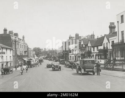 Photographie d'époque - 1927 - High Street, Dorking, Surrey Banque D'Images