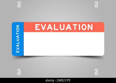 Billet bleu et orange avec évaluation de mot et espace de copie blanc sur fond gris Illustration de Vecteur