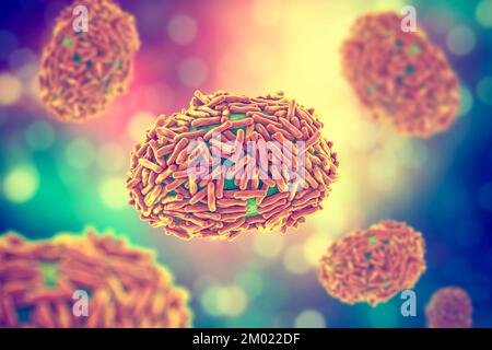 Particules du virus de la variole du singe, illustration Banque D'Images