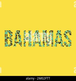 Illustration de motif génératif Pixelated avec silhouette de carte des Bahamas Illustration de Vecteur