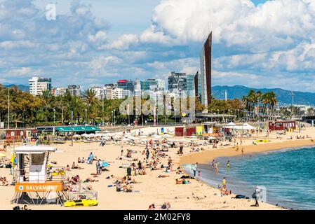 Nova Icaria Beach, Barcelone, Catalogne, Espagne, Europe Banque D'Images