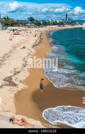 Nova Icaria Beach, Barcelone, Catalogne, Espagne, Europe Banque D'Images