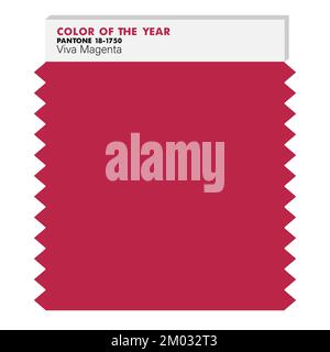 Nuance de tissu de couleur tendance. Viva Magenta 18-1750 couleur de l'année 2023. Le concept de la palette de couleurs, de la palette et de la conception Illustration de Vecteur