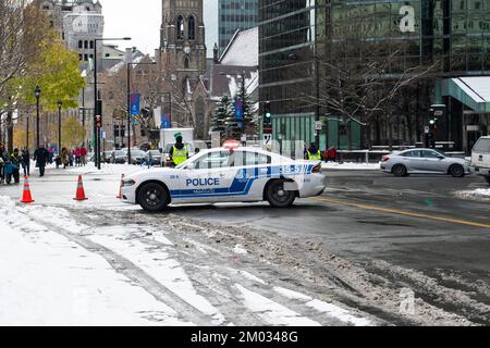 Voiture de police à Montréal, Québec, Canada Banque D'Images