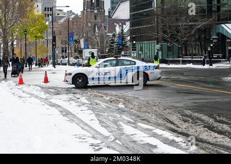 Voiture de police à Montréal, Québec, Canada Banque D'Images