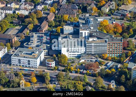 Luftbild, St. Josef Krankenhaus, Moers, Ruhrgebiet, Nordrhein-Westfalen, Allemagne, DE, Europa, Gesundheitswesen, Hôpital, Klinik, Klinikum, Kranke Banque D'Images