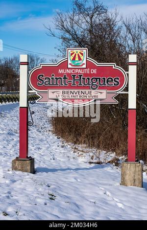 Bienvenue à Saint-Hugues, Québec, Canada Banque D'Images