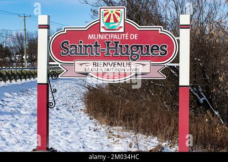 Bienvenue à Saint-Hugues, Québec, Canada Banque D'Images