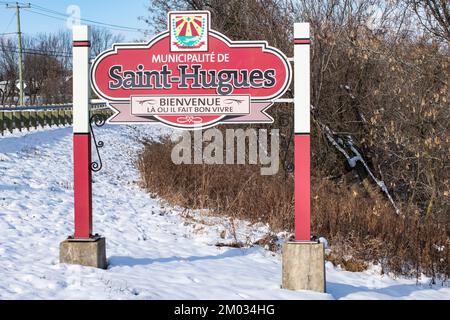 Bienvenue à Saint-Hugues, Québec, Canada Banque D'Images