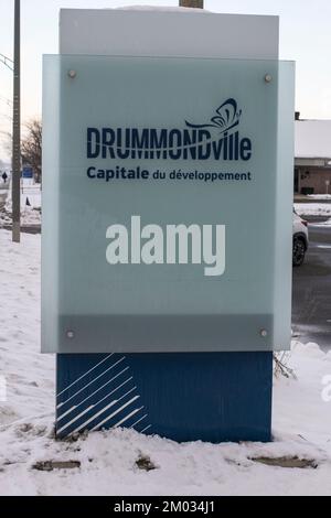 Bienvenue à Drummondville signer à Drummondville, Québec, Canada Banque D'Images