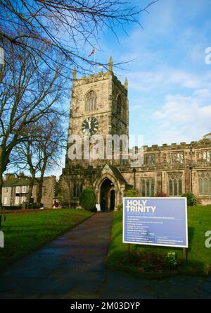 Une vue sur l'église de la Sainte Trinité à Skipton, North Yorkshire, Royaume-Uni, Europe Banque D'Images