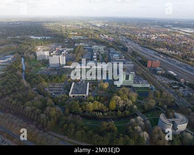 Eindhoven, 2th novembre 2022, pays-Bas. Université de technologie d'Eindhoven. Les bâtiments universitaires de campus de sciences ont une connaissance technique Banque D'Images