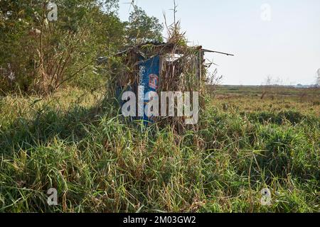 Toilette de fortune Shack Yangon Myanmar Banque D'Images