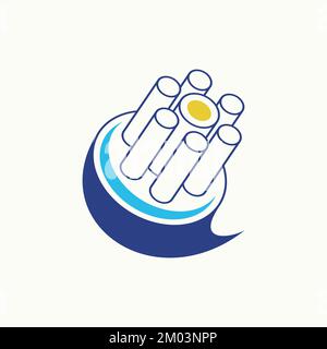 Unique fibre optique câble sur cercle 3D forme créative image premium graphique icône logo design abstrait concept libre vecteur stock Internet ou réseau Illustration de Vecteur