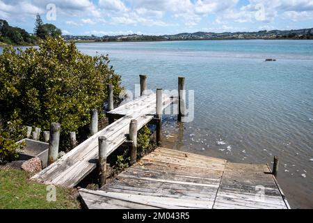 Jetée, estuaire d'Orewa, Auckland, Île du Nord, Nouvelle-Zélande Banque D'Images