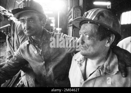 Avec le dernier chien, la mine de charbon Waltrop a mis fin à son alimentation en charbon dans le champ de houille le 29.06.1979 à Dortmund-Waltrop, DEU, Allemagne, Dortmund, Europe Banque D'Images