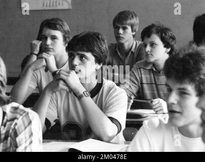 Cours dans une école professionnelle en juillet 1981, Allemagne, Europe Banque D'Images