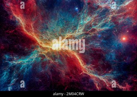 Arrière-plan de l'illustration de diffusion dans l'espace profond Banque D'Images