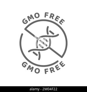 Icône de vecteur libre GMO. Badge d'étiquette des ingrédients, pas d'ogm. Illustration de Vecteur