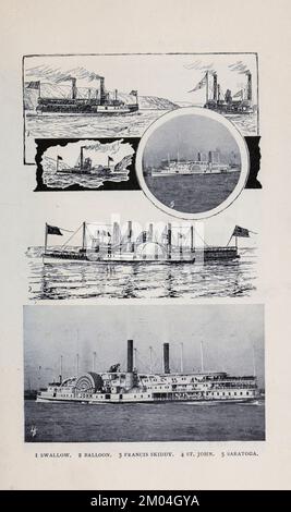 De l'article Steamboats de la rivière Hudson par Samuel Waraa-Stanton. Du magazine Engineering CONSACRÉ AU PROGRÈS INDUSTRIEL Volume VIII octobre à mars 1895 NEW YORK The Engineering Magazine Co Banque D'Images