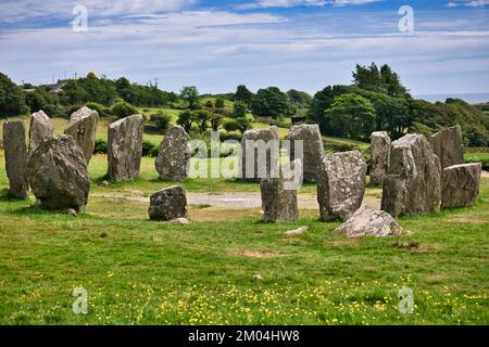 Drombeg Stone Circle site mégalithique près de Glandore, Comté de Cork, Irlande Banque D'Images