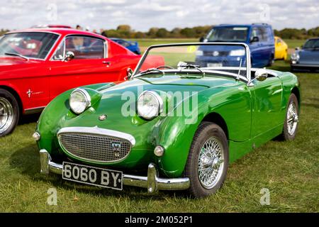 1961 Austin-Healey Sprite '6060 BY' exposé au Scramble d'octobre qui s'est tenu au Bicester Heritage Centre le 9th octobre 2022 Banque D'Images