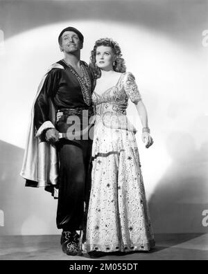 MAUREEN O'HARA ET DOUGLAS FAIRBANKS JR. À SINBAD, LE MARIN (1947), dirigé par RICHARD WALLACE. Crédit : RKO / Album Banque D'Images