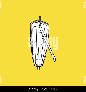 Icône Doner Kebab, dessin détaillé, restauration rapide. Illustration vectorielle Illustration de Vecteur