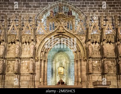 Détail architectural de la chapelle du Saint Chalice, située à l'intérieur de la cathédrale de Valence, dans le centre historique de la ville Banque D'Images