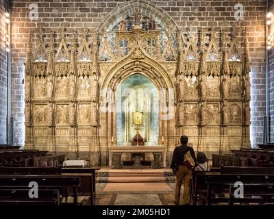 Détail architectural de la chapelle du Saint Chalice, située à l'intérieur de la cathédrale de Valence, dans le centre historique de la ville Banque D'Images