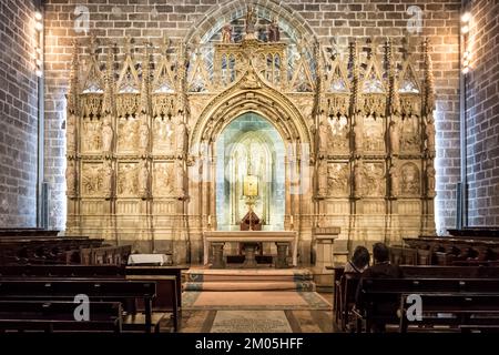 Détail architectural de la chapelle du Saint Chalice, située à l'intérieur de la cathédrale de Valence, dans le centre historique de la ville Banque D'Images