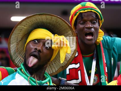 Al Khor, Qatar. 4th décembre 2022. Les fans du Sénégal avant le match de la coupe du monde de la FIFA 2022 au stade Al Bayt, Al Khor. Le crédit photo devrait se lire: David Klein/Sportimage crédit: Sportimage/Alay Live News Banque D'Images