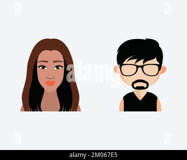 Belle femme et homme Avatar concepts de conception fait en Adobe Illustrator, eps, vecteur Illustration de Vecteur