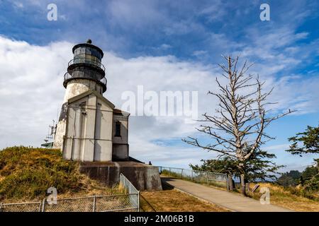 Ilawaco, WA USA - 14 septembre 2022 : phare de Cape Disapointment Banque D'Images