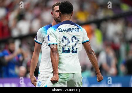 Al Khor, Qatar. 04th décembre 2022. Jude Bellingham, d'Angleterre, lors du match de la coupe du monde de la FIFA, Qatar 2022, tour 16, entre l'Angleterre et le Sénégal, a joué au stade Al Bayt le 4 décembre 2022 à Al Khor, au Qatar. (Photo de Bagu Blanco/Pressinphoto/Sipa USA) crédit: SIPA USA/Alay Live News Banque D'Images