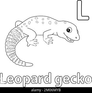 Léopard Gecko Alphabet ABC coloration isolée L Illustration de Vecteur