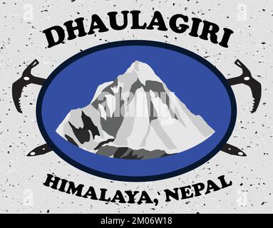 Illustration vectorielle du Mont Dhaulagiri, himalaya, Népal Illustration de Vecteur