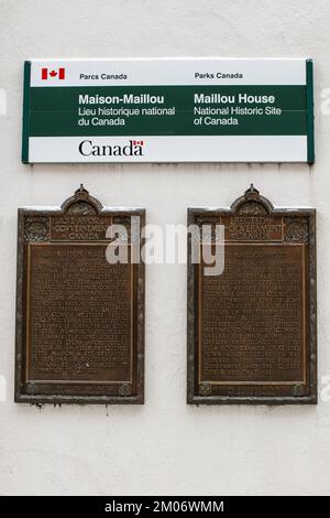 Signe de la Maison Maillou à Québec Banque D'Images